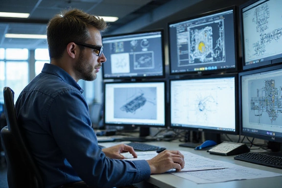 Ingénieur travaillant sur un modèle 3D