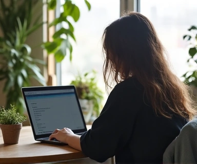Personne travaillant sur ordinateur